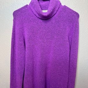 Sigrid Olsen Sport Women's Sweater Medium Bright Violet Purple Cowl Neck